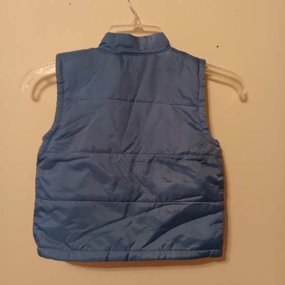 Disney Pixlar Cars Lighting McQueen Blue Puff Vest Jacket Kids Children - Picture 4 of 6